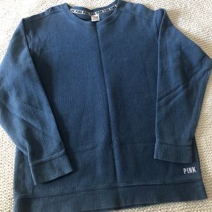 PINK Oversized Pullover Ribbed Sweatshirt